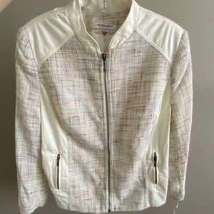 Allison Daley Faux Leather and Tweed Jacket NWT